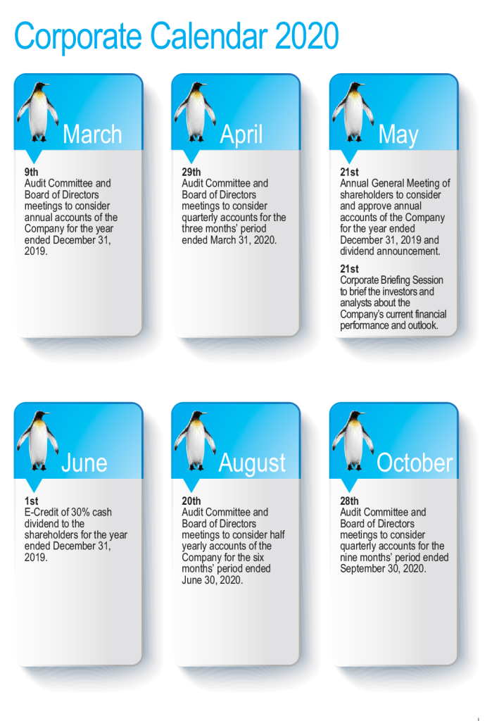 Corporate Calendar IGI Holdings